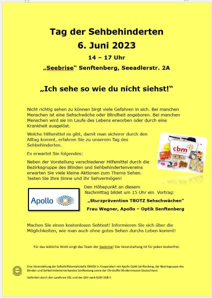 REKOSI: Tag der Sehbehinderten in Senftenberg am 6. Juni 2023