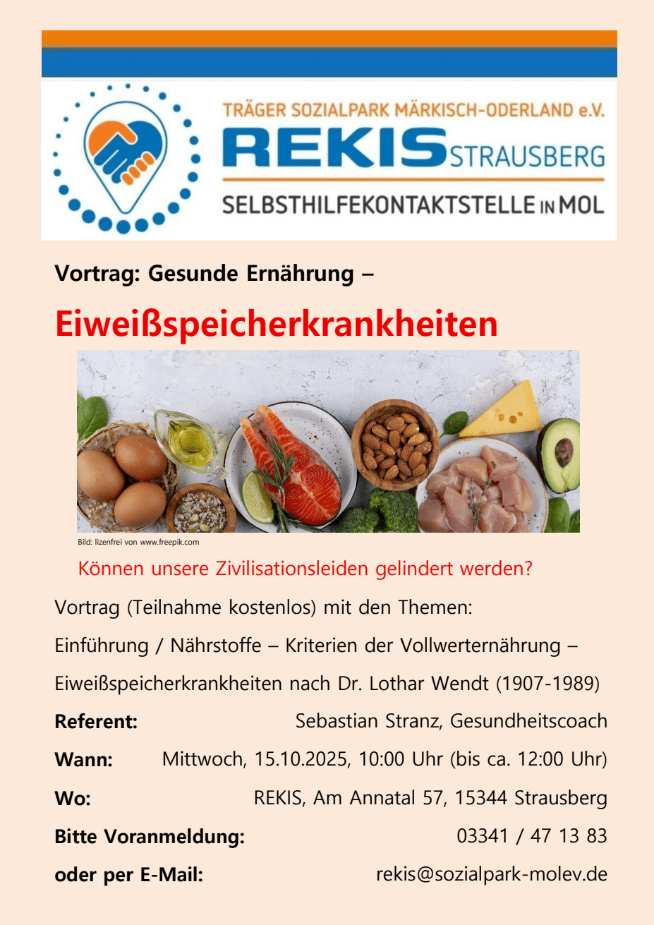 Vortrag Gesunde Ernährung Eiweißspeicherkrankheiten