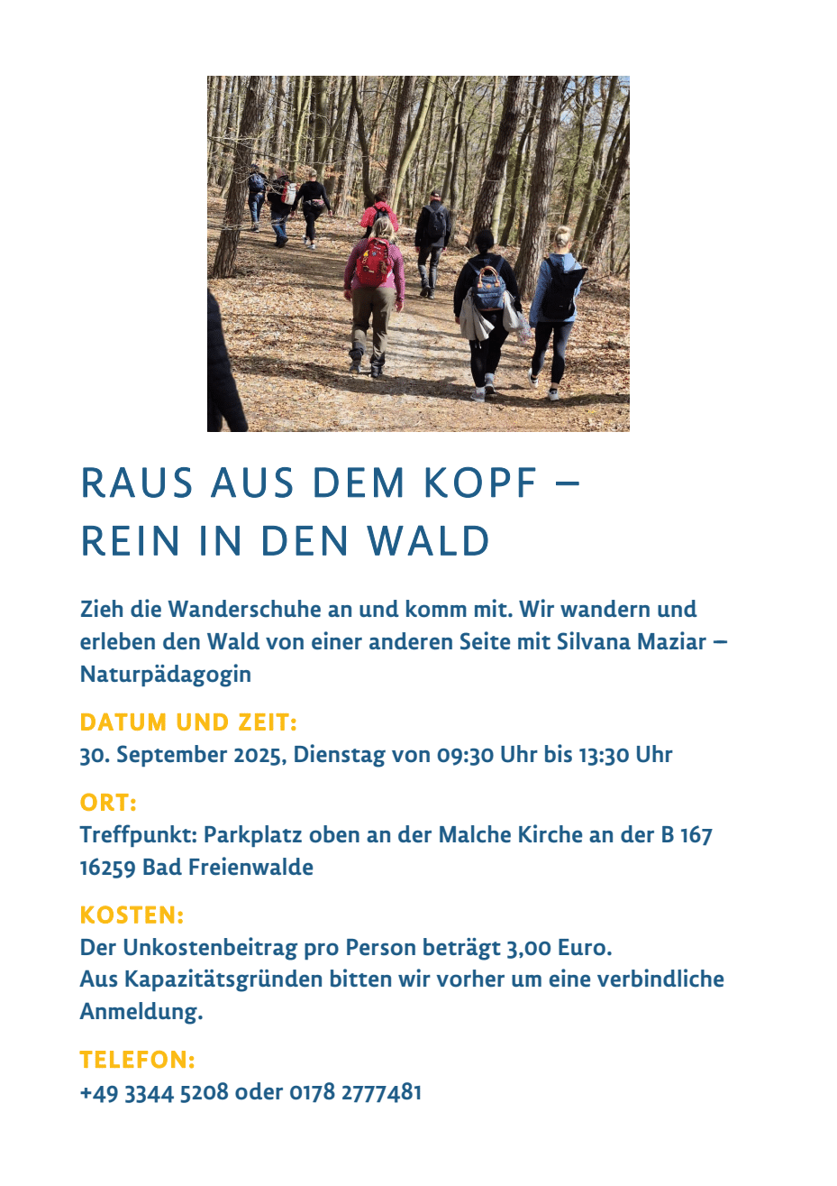 Raus aus dem Kopf - rein in den Wald