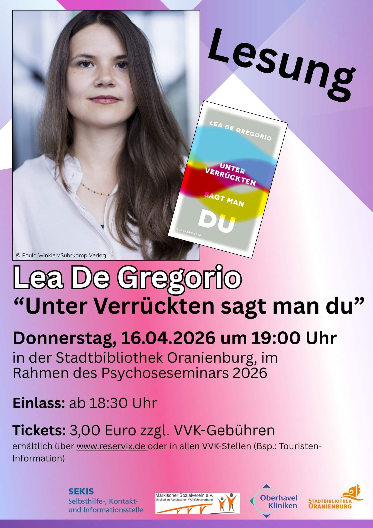 Lesung "Unter Verrückten sagt man du"
