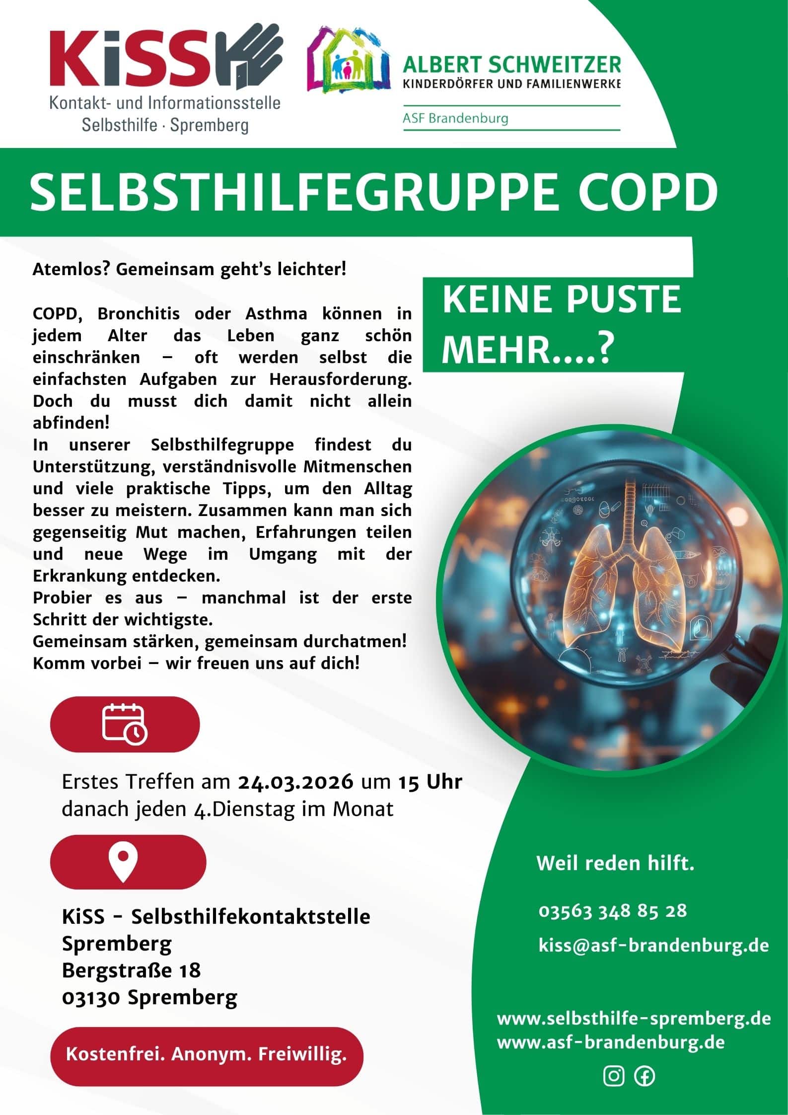 COPD - neue Selbsthilfegruppe in Spremberg