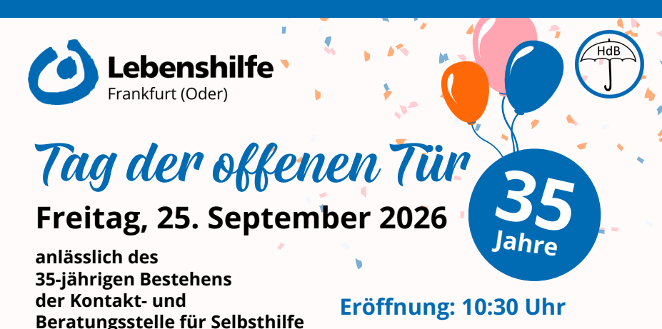 Tag der offenen Tür zum 35jährigen Jubiläum der Selbsthilfekontaktstelle Haus der Begegnung in Frankfurt (Oder)