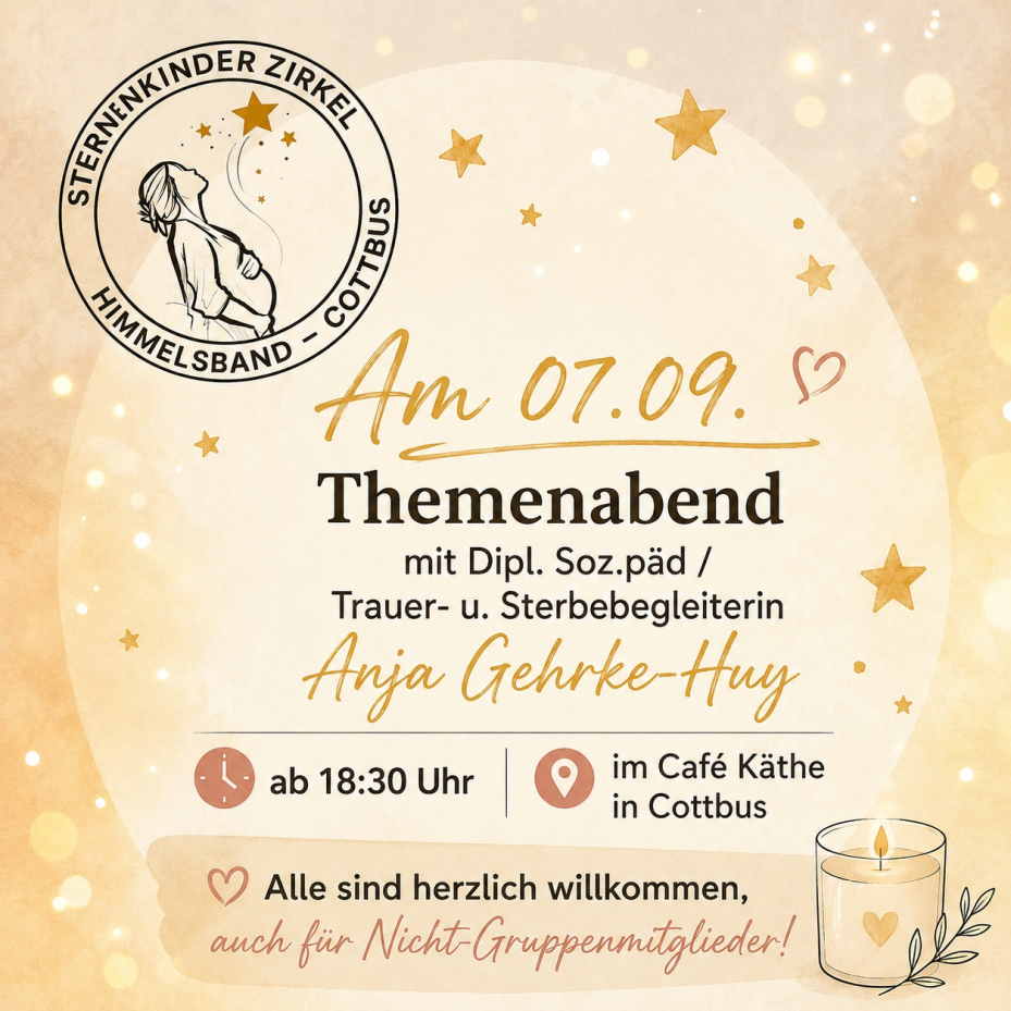 Trauer darf Raum haben – Themenabend der Selbsthilfegruppe Sternkinderzirkel