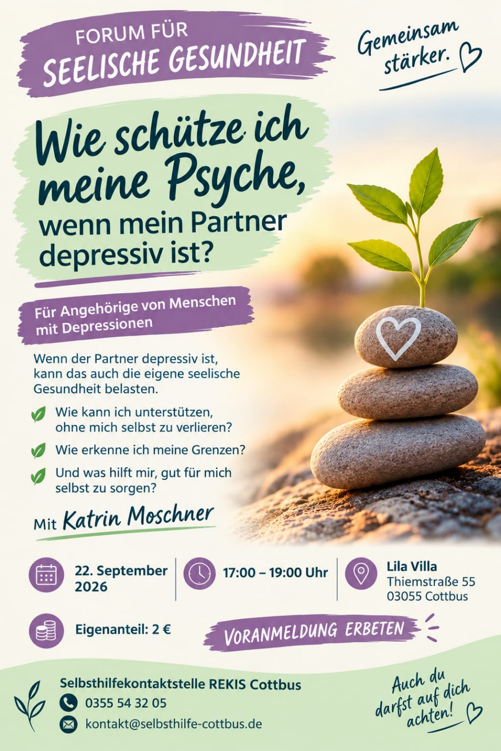 Forum für seelische Gesundheit „Wie schütze ich meine Psyche, wenn mein Partner depressiv ist?“